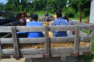 The kids talk with Farmer Dave